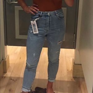 Light washed high waisted jeans